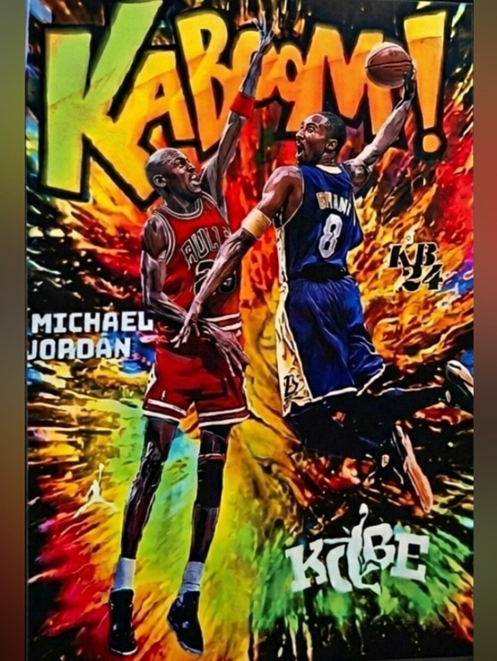 NEW! THE GOAT VS THE MAMBA 8.5x11 ULTRA PREMIUM GLOSSY SELF CREATED ART POSTER!